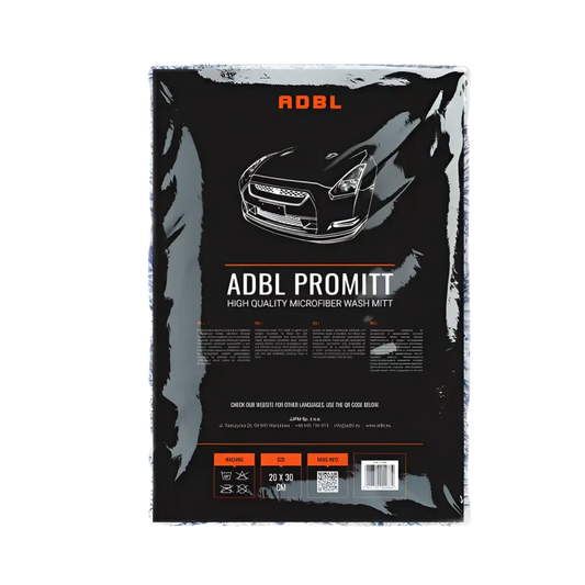 ADBL Promitt high quality microfiber wash mitt packaging with car illustration and product details