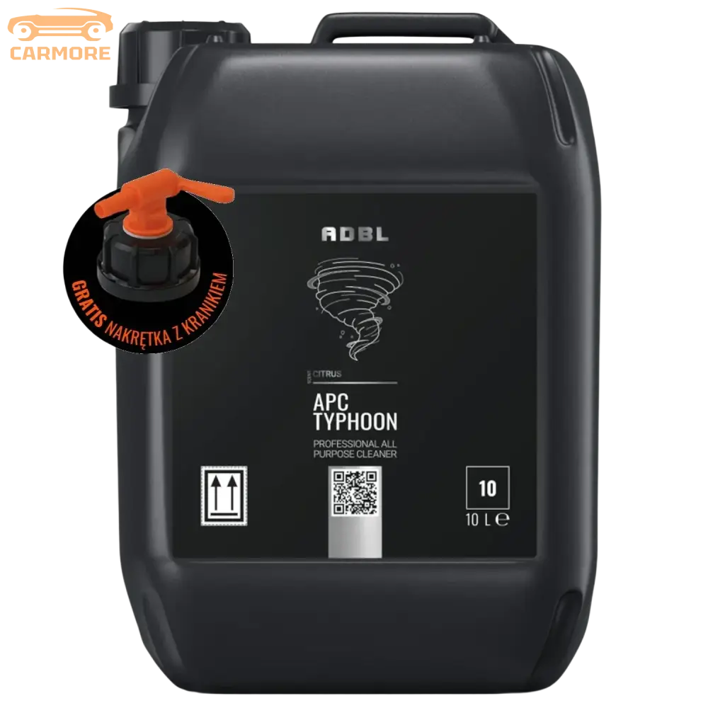 ADBL Typhoon 10L professional all purpose cleaner container with citrus scent and bonus orange tap
