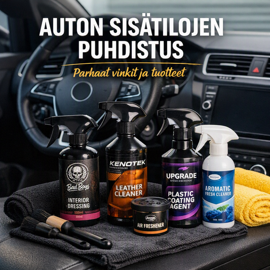 Auton sisätilojen puhdistus on helppoa, kun käytössä on oikeat tuotteet ja menetelmät. Carmoren valikoimasta löydät kaiken tarvittavan niin peruspuhdistukseen kuin viimeistelyyn.