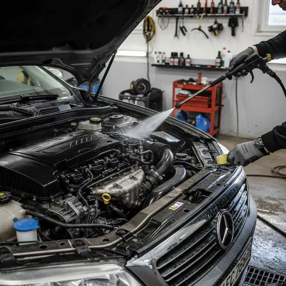 Moottoritilan pesuaineet ja välineet Carmoresta