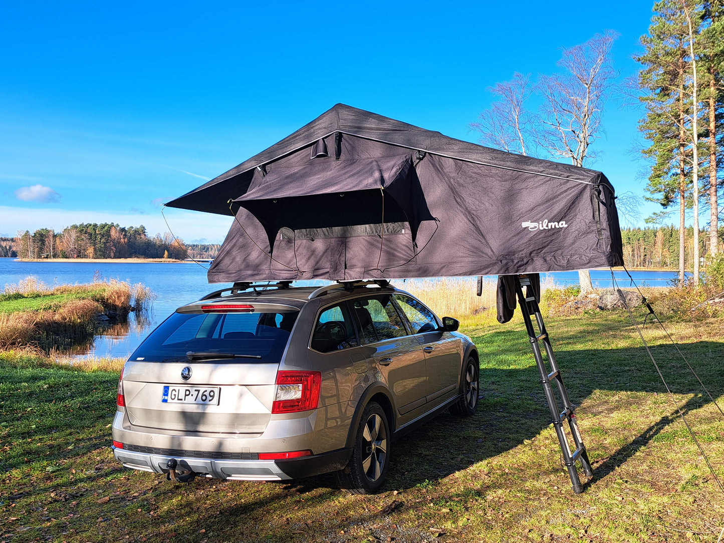 ILMA Auton kattoteltta, pitkä 1.6 MUSTA