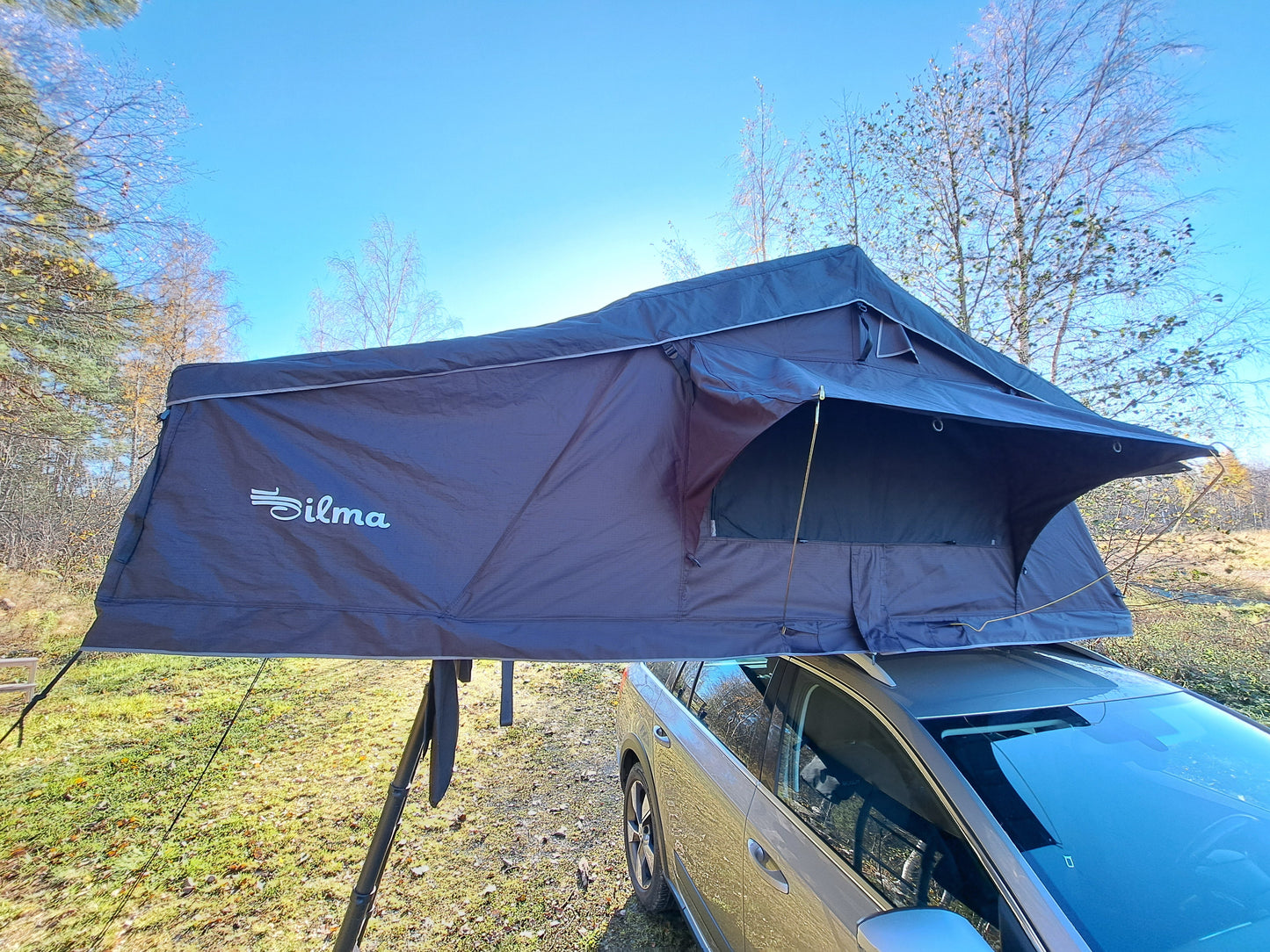 ILMA Auton kattoteltta, pitkä 1.6 MUSTA