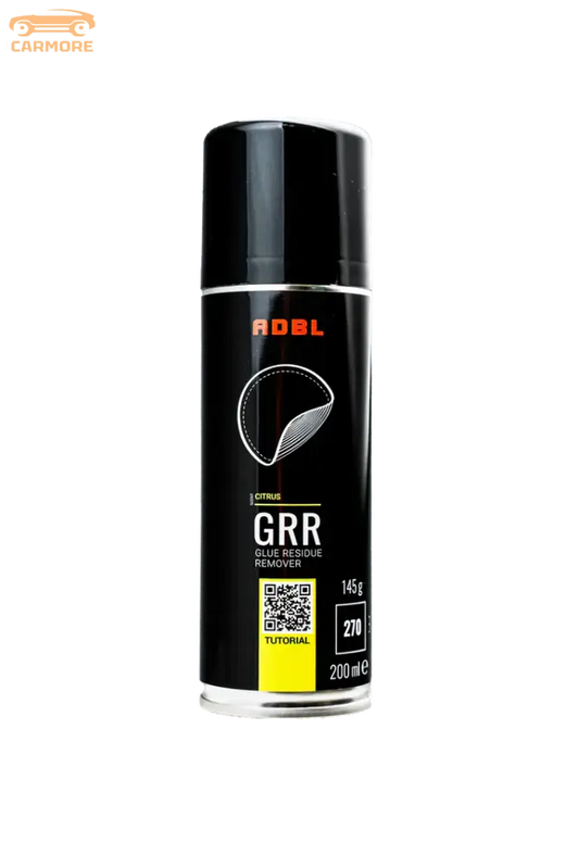 ADBL GRR citrus glue residue remover spray can 200ml with tutorial QR code