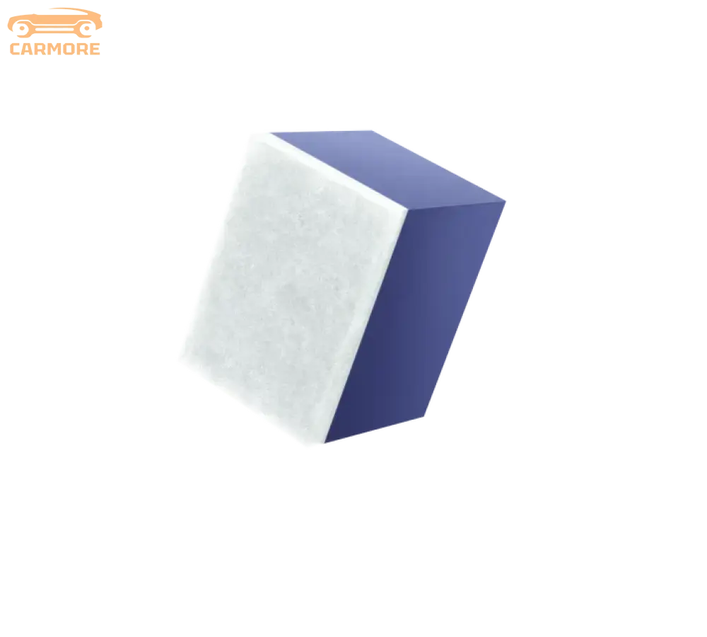 modern 3D cube with a blue solid side and a translucent white textured side
