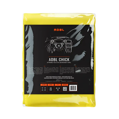 ADBL Chick yellow microfiber towel for delicate cleaning, 40x40 cm, 300 GSM, car care