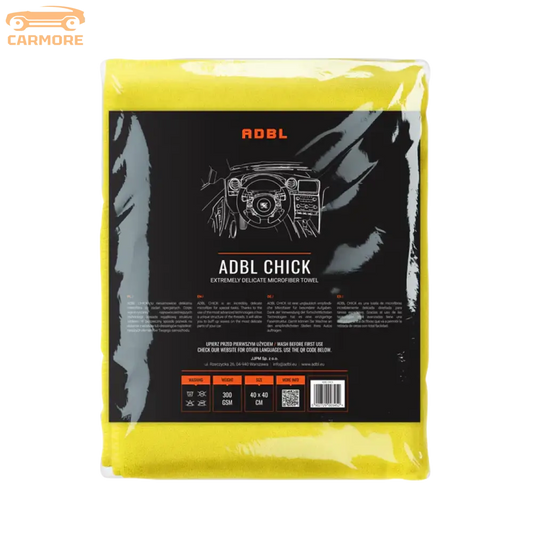 ADBL Chick yellow microfiber towel for delicate cleaning, 40x40 cm, 300 GSM, car care