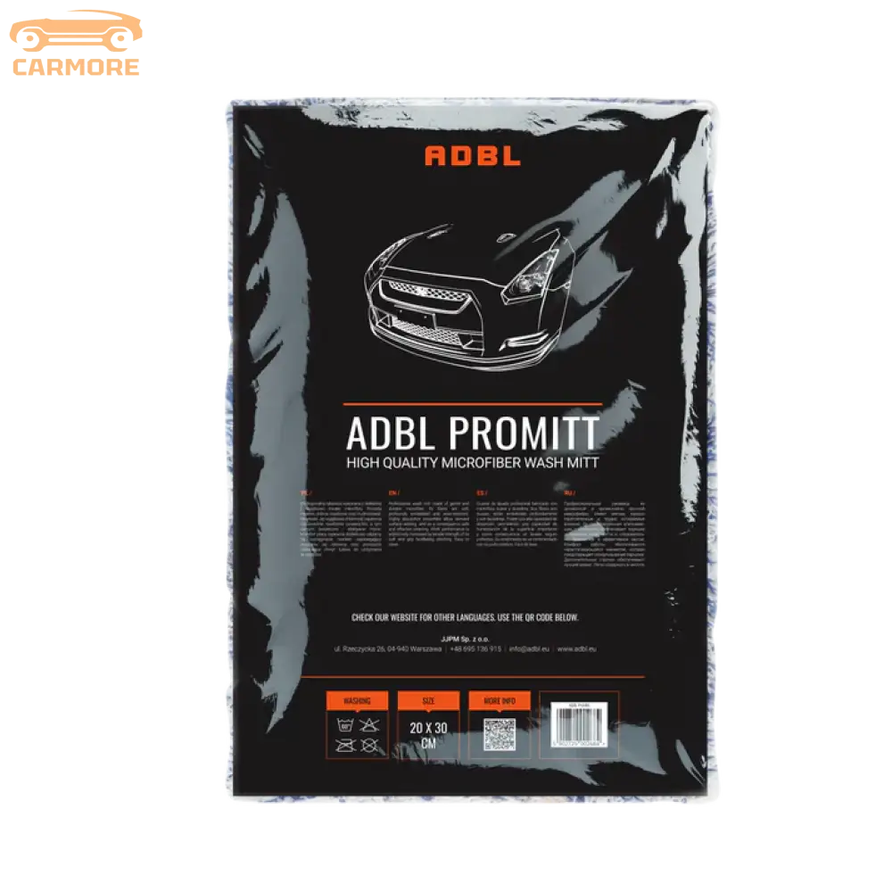 ADBL Promitt high quality microfiber wash mitt packaging with car illustration and product details