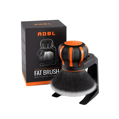 ADBL Fat Brush multi-purpose fine brush with black and orange handle and packaging box