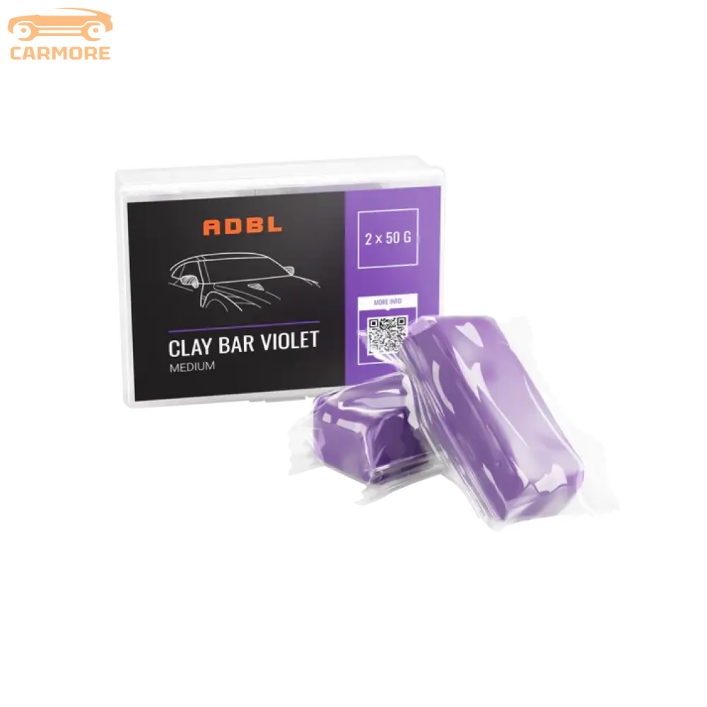 ADBL Clay Bar Violet medium car detailing clay bars in purple, 2 x 50g package with black and purple label
