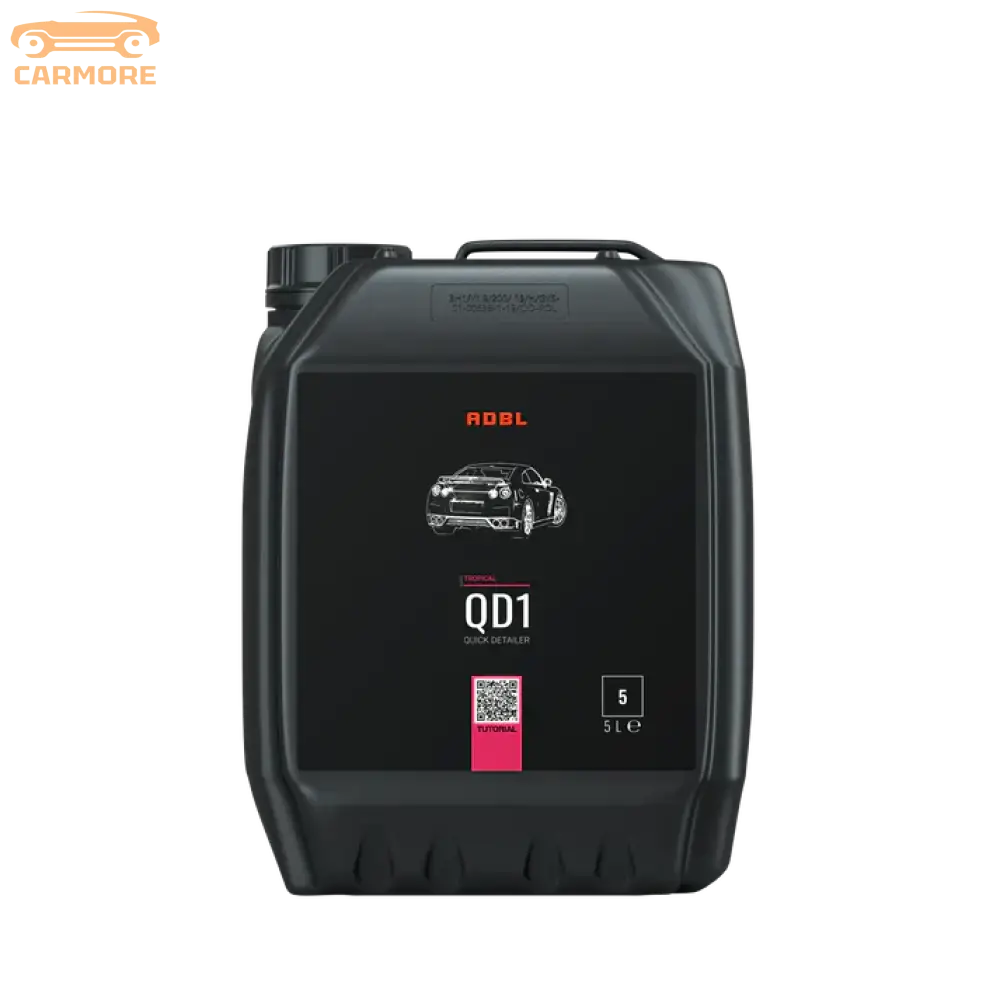 Black 5-liter ADBL QD1 Quick Detailer container with car illustration and tropical label