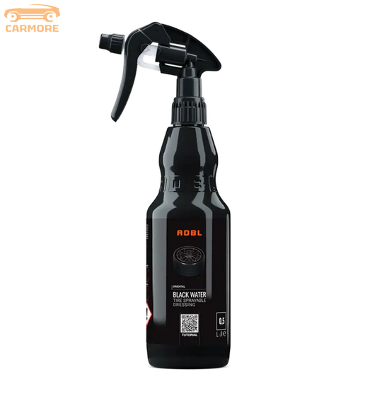 Black ADBL Black Water tire sprayable dressing bottle with spray nozzle, 0.5 liters