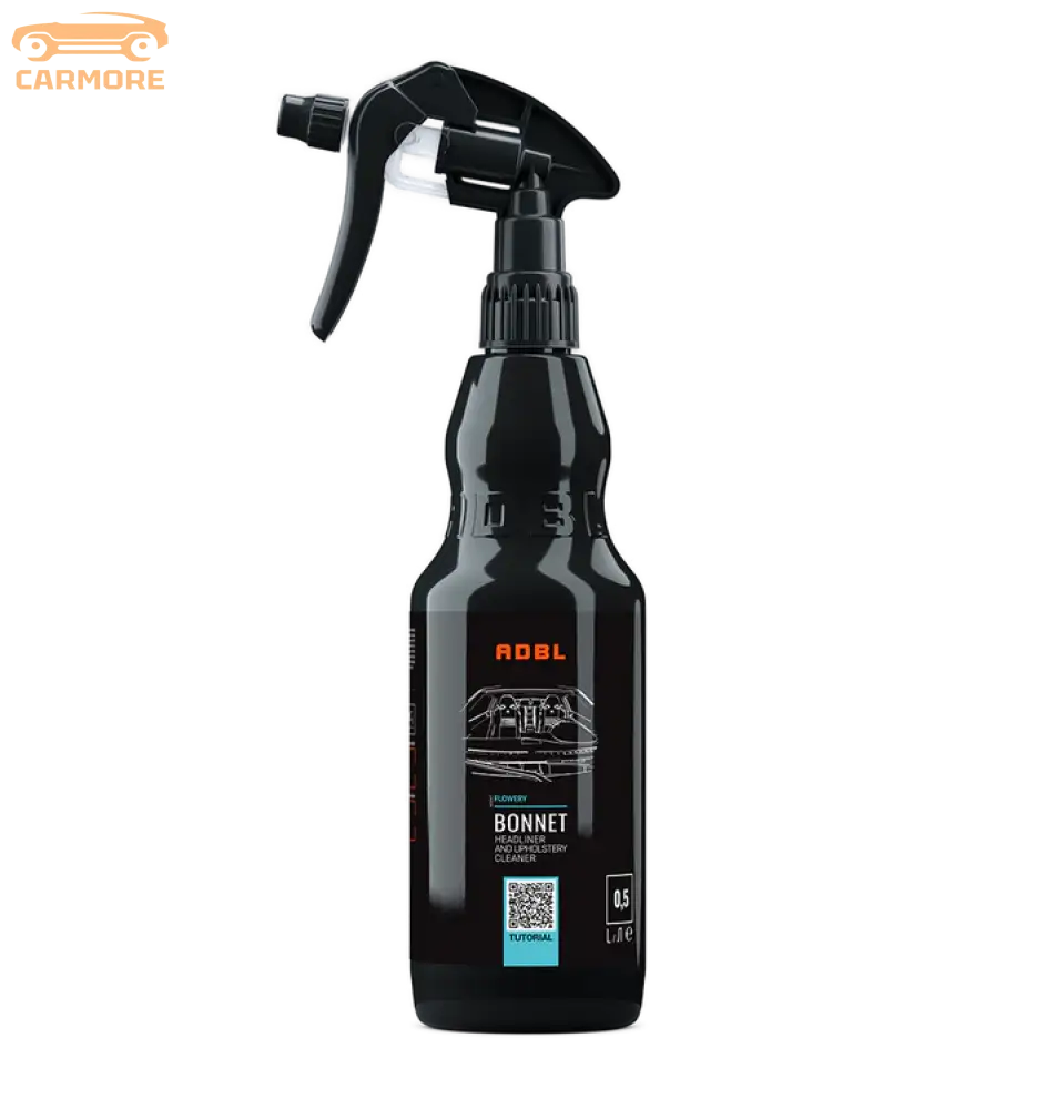 Black spray bottle of ADBL Bonnet headliner and upholstery cleaner with 0.5 liter capacity