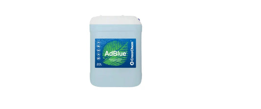 Light blue 20l plastic container of crosschem adblue for diesel exhaust fluid use