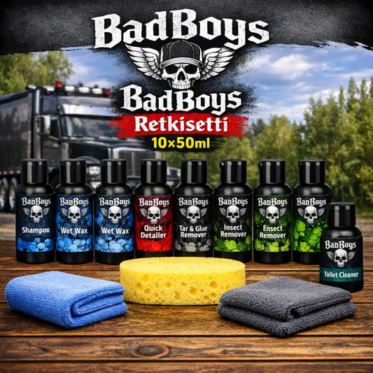 Badboys autonhoitosetti 10x150ml minipulloa - minisetti
