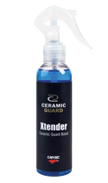 Sininen nestemäinen ceramic guard suihkepullo, valkoinen liipaisin ja musta etiketti, Cartec Ceramic Guard Xtender 150ml