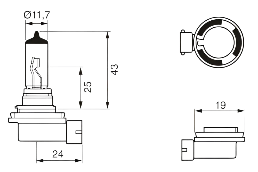 DENSO H11 Hehkulankapolttimo sopii sumu- apu- ja kaukovaloihin - 1987302084 - Part