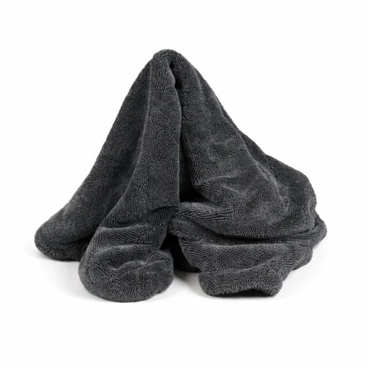 Gtools black master kuivauspyyhe 50x80cm on tummanharmaa mikrokuituinen pehmeä ja teksturoitu autonhoitopyyhe