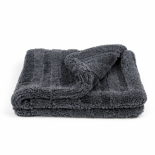 A plush dark gray gtools hybrid autonkuivauspyyhe 40x60cm towel with soft textured surface and vertical ribbing