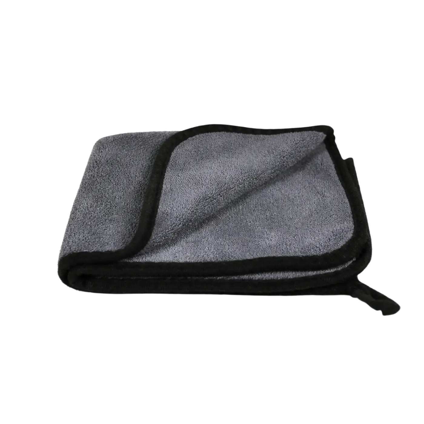 Gtools mini reunapyyhe 40x40cm harmaa mikrokuituliina mustalla reunuksella ja pienellä silmukkakahvalla