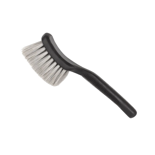 Gtools rengaspuhdistusharja 22cm mustalla muovikahvalla ja tiheillä valkoisilla harjaksilla