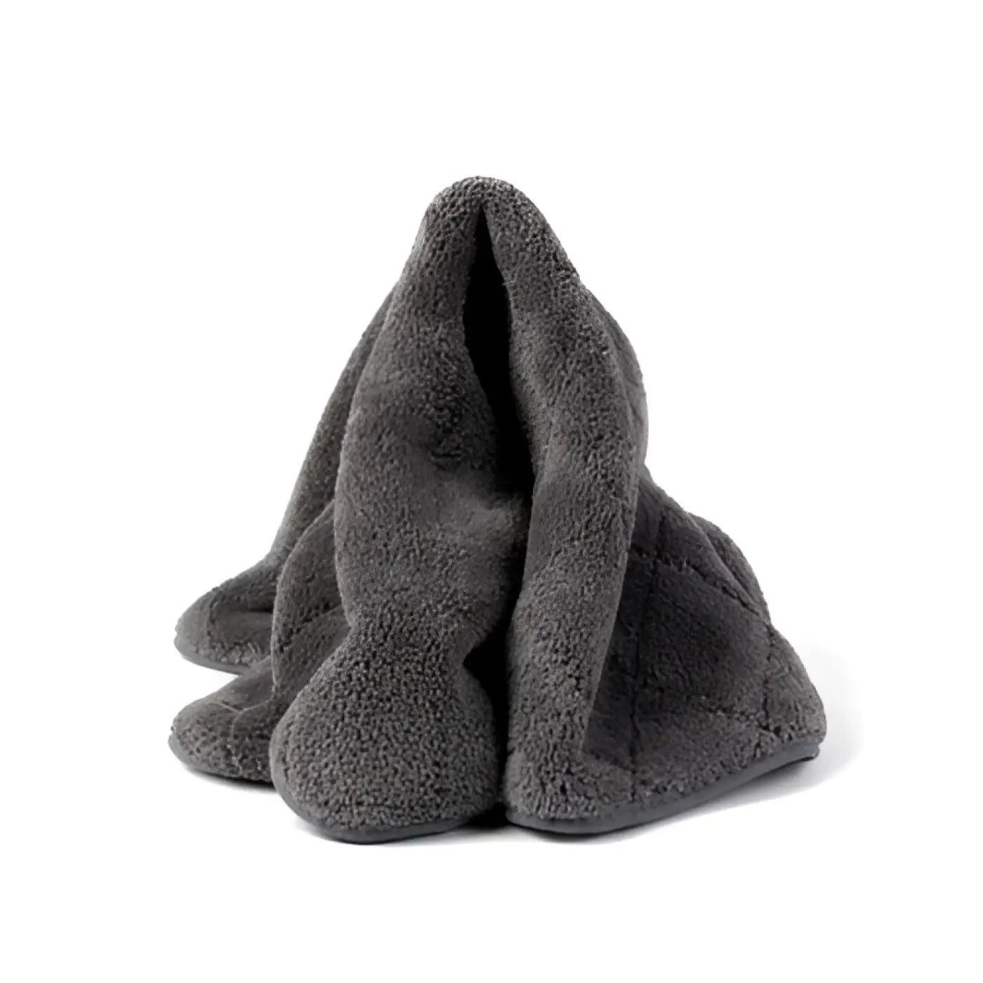 Gtools tikattu minikuivauspyyhe 40x40cm pehmeä tummanharmaa mikrokuituliina teksturoidulla pinnalla ja tikatuilla reunoilla