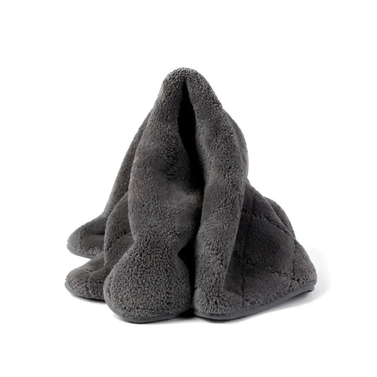 Gtools tikattu minikuivauspyyhe 40x40cm pehmeä tummanharmaa mikrokuituliina teksturoidulla pinnalla ja tikatuilla reunoilla