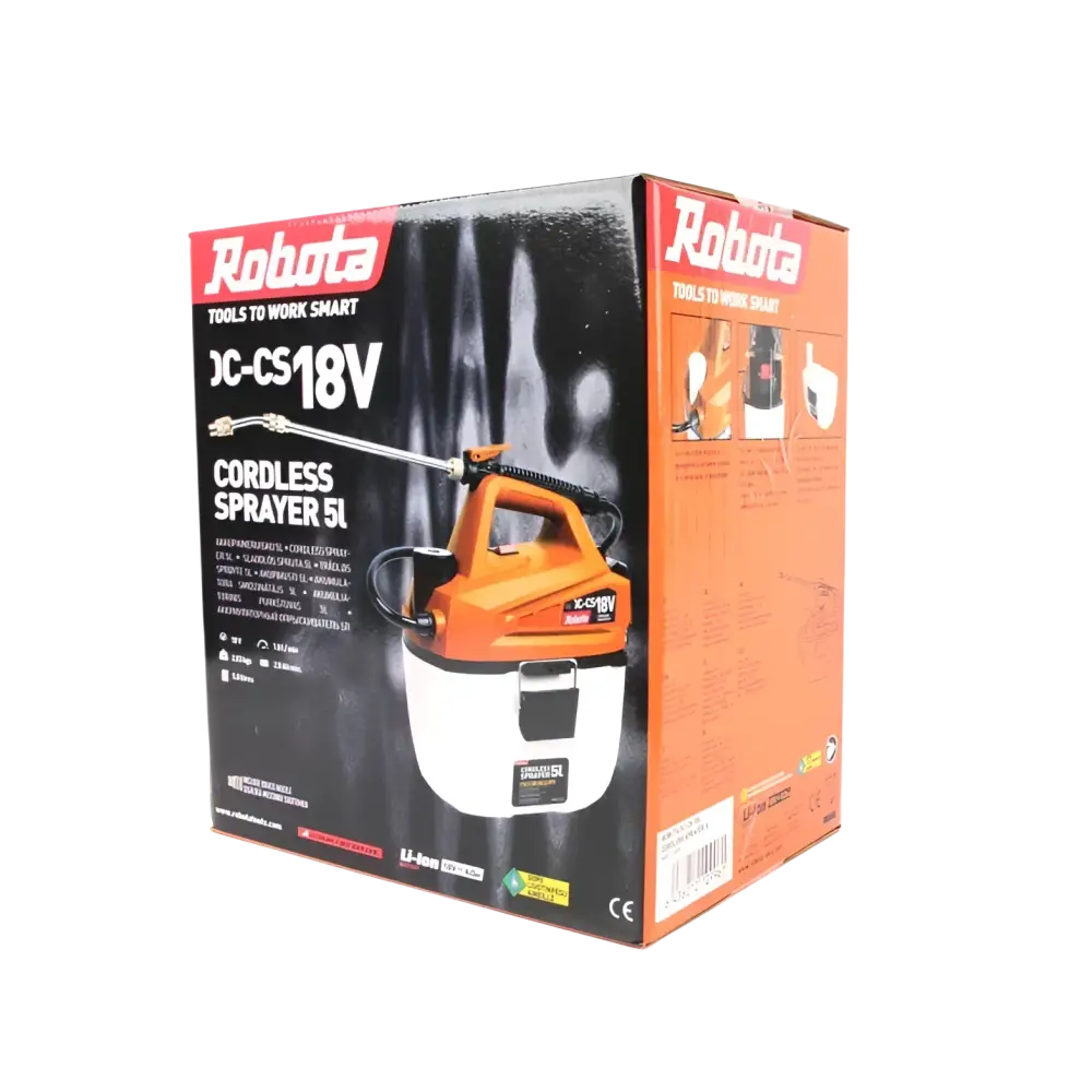 Robota DC-CS18V akkuruiskupullo 5l säiliöllä runko