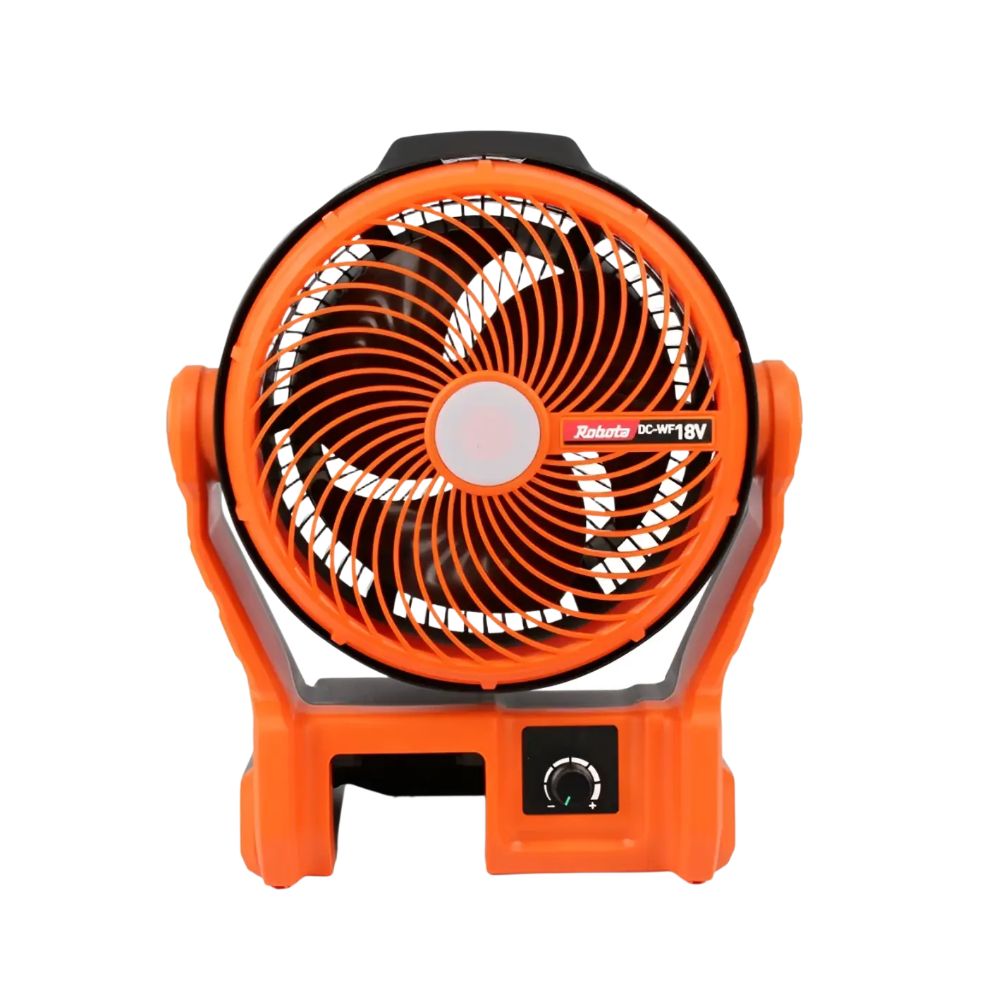 Robota dc-wf18v akkutuuletin oranssin ja mustan muovisen rungon ja säädettävän nopeuden kanssa